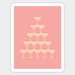 Pink Champagne Tower Magnet